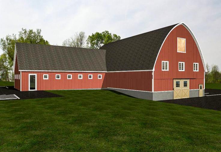 3D images of the plans for the spinning mill barn