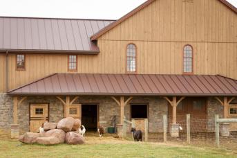 This new bank barn was built by Stable Hollow Construction