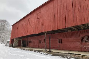 The Clagett barn before restoration. 