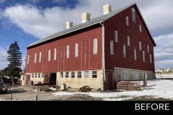 Before Bank Barn Restoration in Mechanicsburg, PA