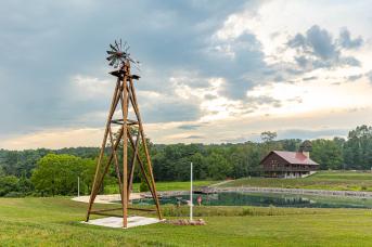  Windmill at Fox Run Retreat built from reclaimed barn lumber.