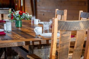 Dining table made from reclaimed lumber
