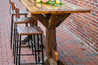 Bar made from reclaimed barn lumber