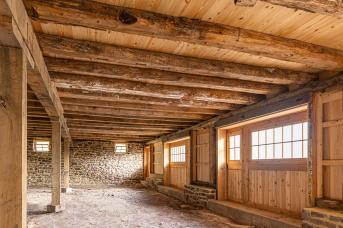 The lower level of the renovated barn.
