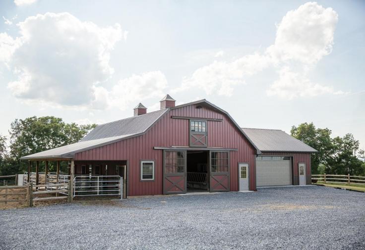Horse Barn with attached Garage.