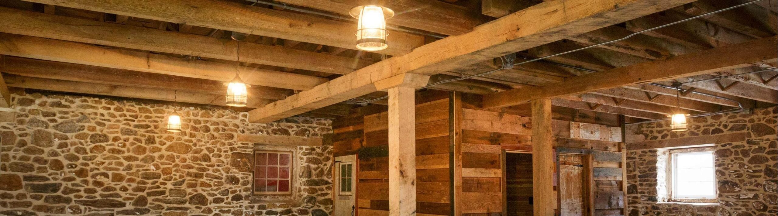 Interior of restored barn