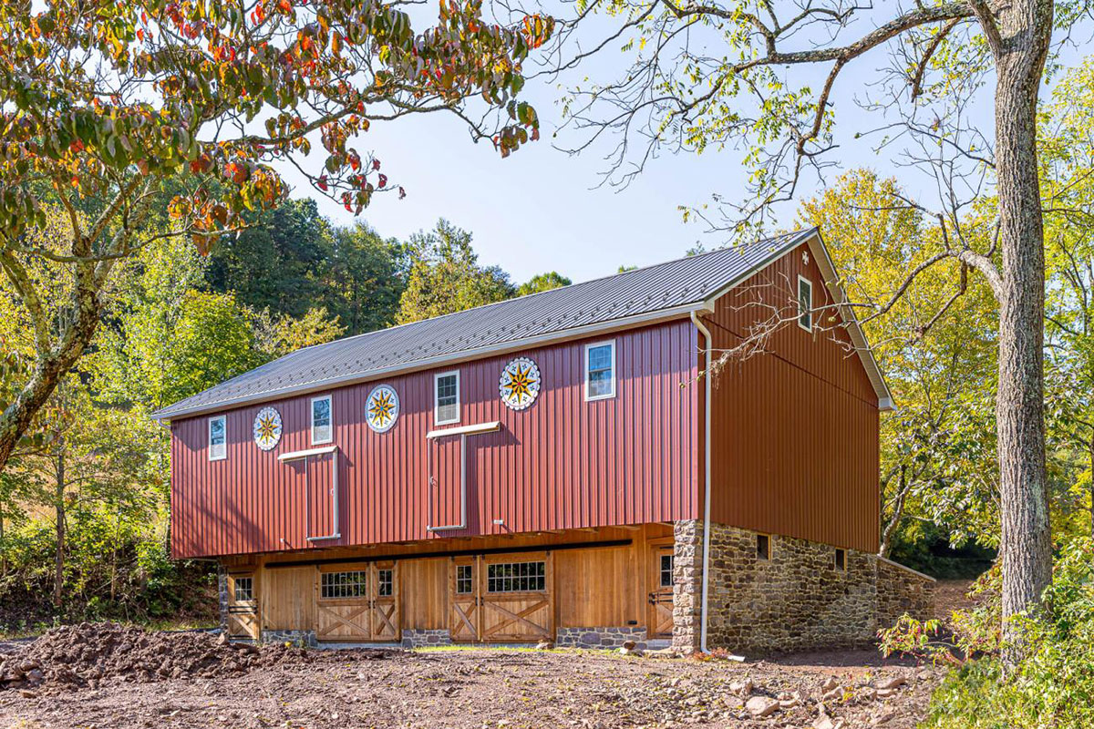 The beautifully restored barn